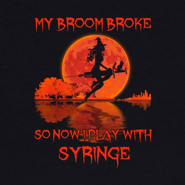 My Broom Broke So Now I Play With Syringe by kimmygoderteart